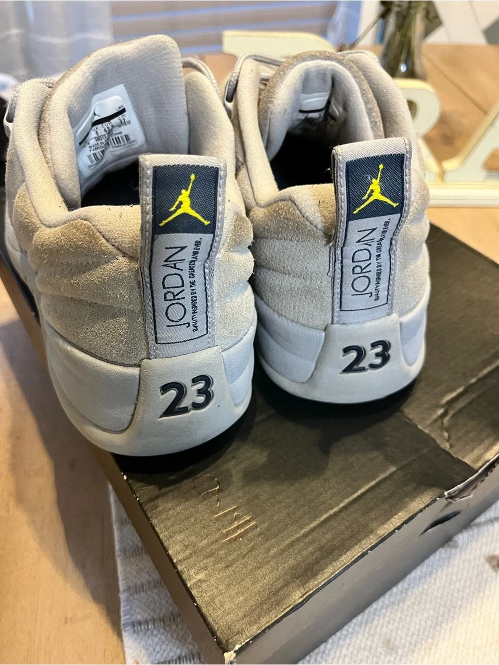 Air Jordan 12 Retro Wolf Grey Low-Top Sneakers
